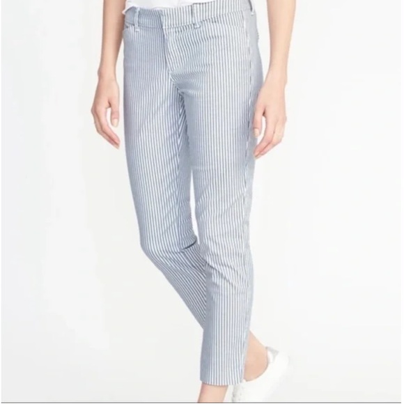 TOMMY HILFIGER white ankle pants with and white stripes size 10 - Picture 2 of 14